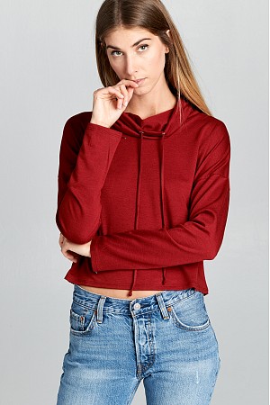 Long Sleeve Funnel Neck Hoodie ...